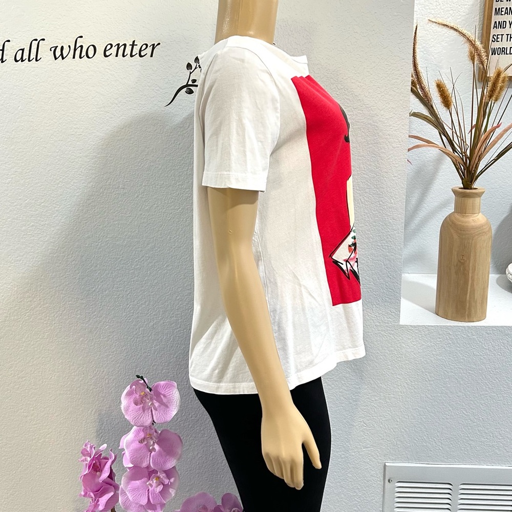 Zara White T-Shirt Size M Medium Girl Fashion Print Short Sleeve Top Tee Shirt - Picture 3 of 6
